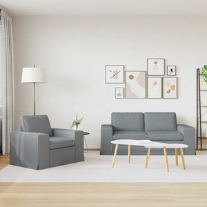 Hellgraues 2-teiliges Sofa-Set