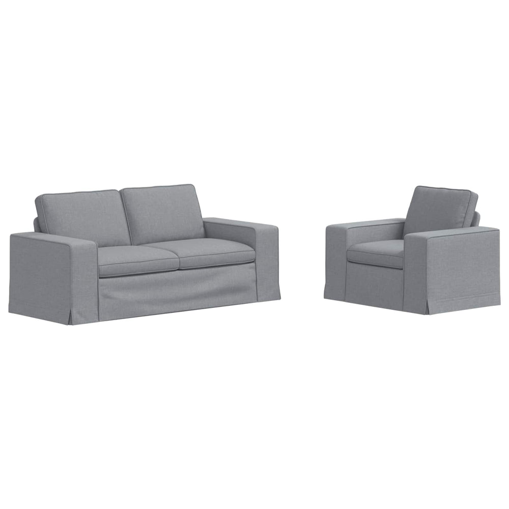 Hellgraues 2-teiliges Sofa-Set