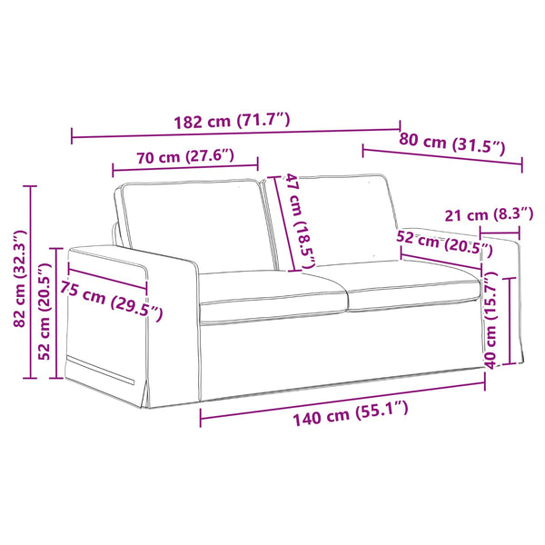 Hellgraues 2-teiliges Sofa-Set