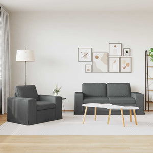 Dunkelgraues 2-teiliges Sofa-Set