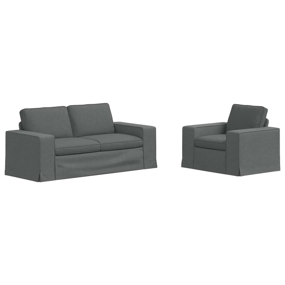 Dunkelgraues 2-teiliges Sofa-Set
