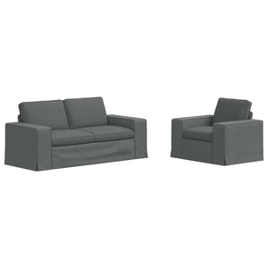 Dunkelgraues 2-teiliges Sofa-Set