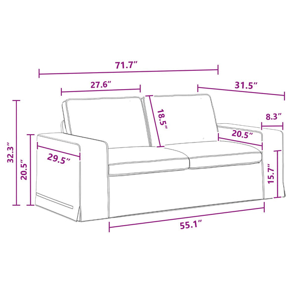 Dunkelgraues 2-teiliges Sofa-Set