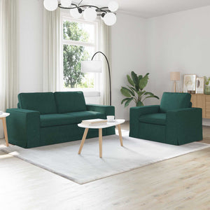 Dunkelgrünes 2-teiliges Sofa-Set