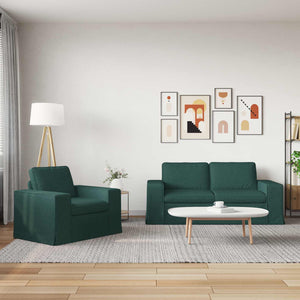 Dunkelgrünes 2-teiliges Sofa-Set