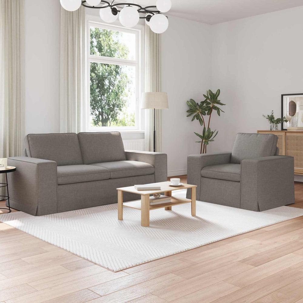 Sofa Set 2-teilig Taupe Stoff
