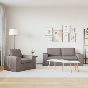 Sofa Set 2-teilig Taupe Stoff