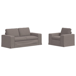 Sofa Set 2-teilig Taupe Stoff