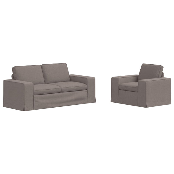 Sofa Set 2-teilig Taupe Stoff