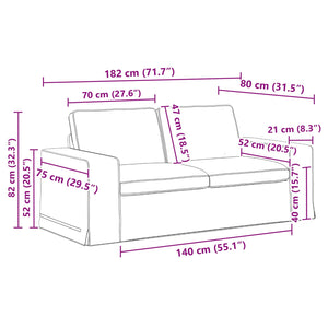 Sofa Set 2-teilig Taupe Stoff