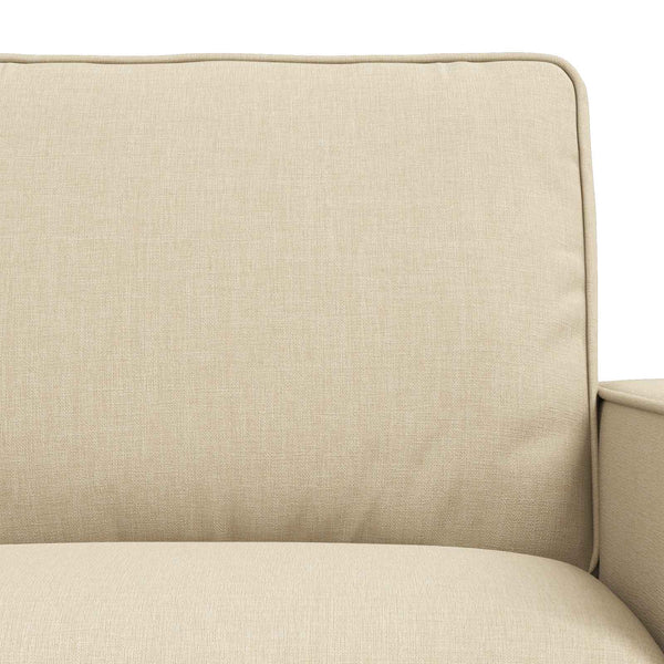 2-teiliges Sofa-Set Creme Stoff