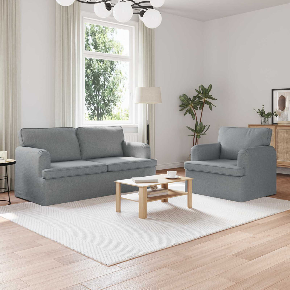 2-teiliges Sofa-Set Hellgrau