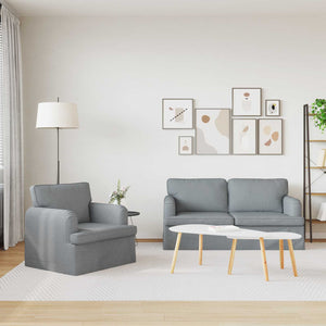 2-teiliges Sofa-Set Hellgrau