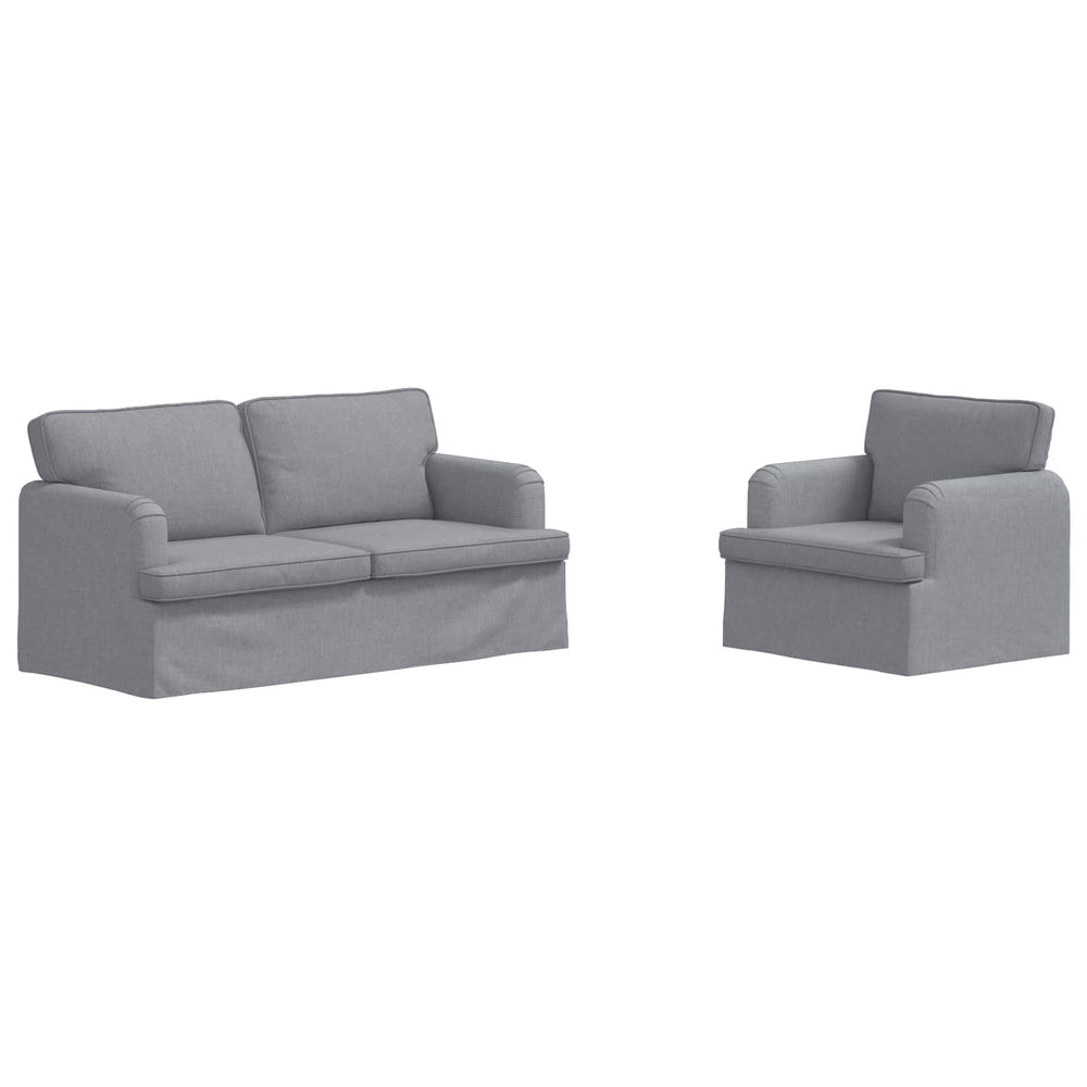 2-teiliges Sofa-Set Hellgrau