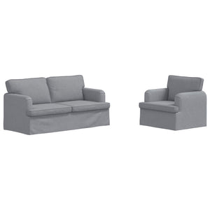 2-teiliges Sofa-Set Hellgrau
