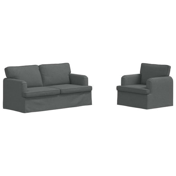 Dunkelgraues Sofa Set, 2-teilig