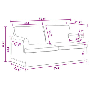 Dunkelgraues Sofa Set, 2-teilig