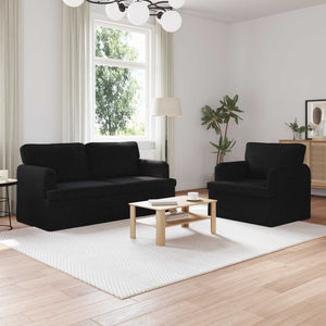 Schwarzes 2-teiliges Sofa-Set