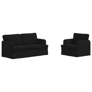 Schwarzes 2-teiliges Sofa-Set