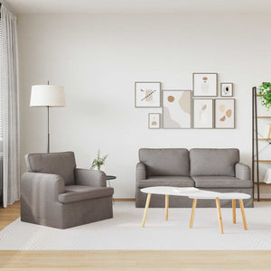 Sofa Set 2-teilig Taupe Stoff
