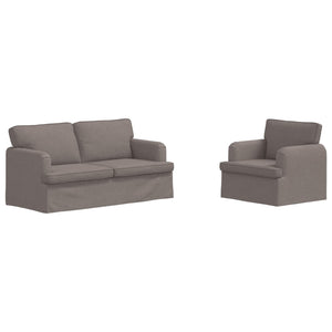 Sofa Set 2-teilig Taupe Stoff