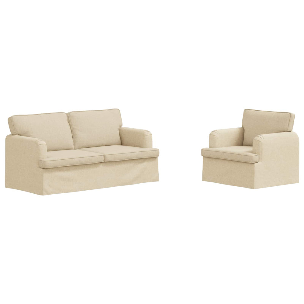 2-teiliges Sofa-Set Creme