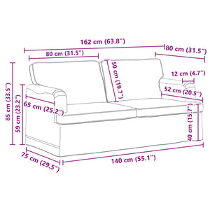 Blaues 2-teiliges Stoffsofa-Set