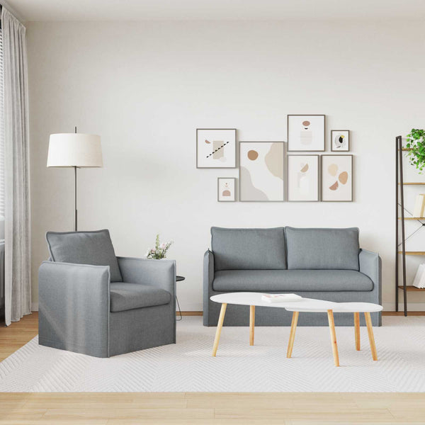 Hellgraues 2-teiliges Sofa-Set