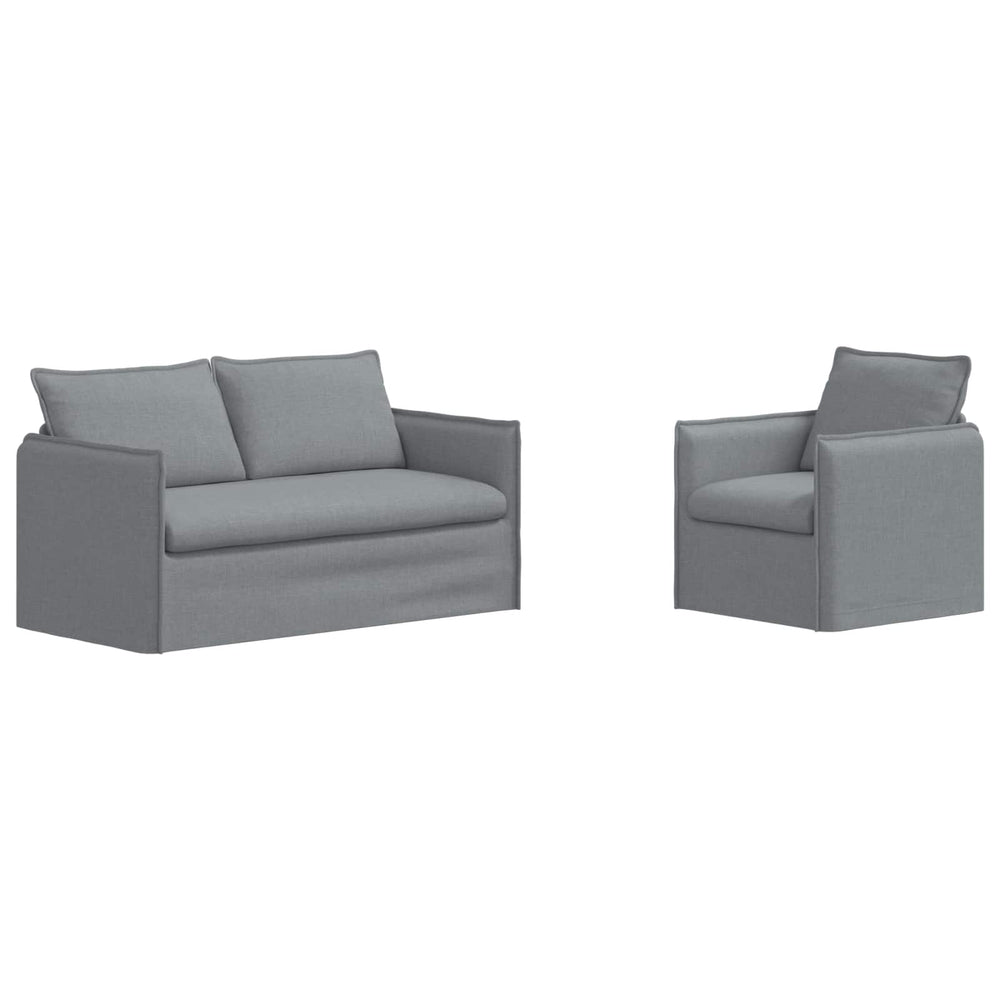 Hellgraues 2-teiliges Sofa-Set
