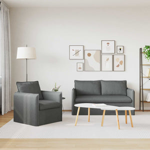 Dunkelgraues 2-teiliges Sofa-Set
