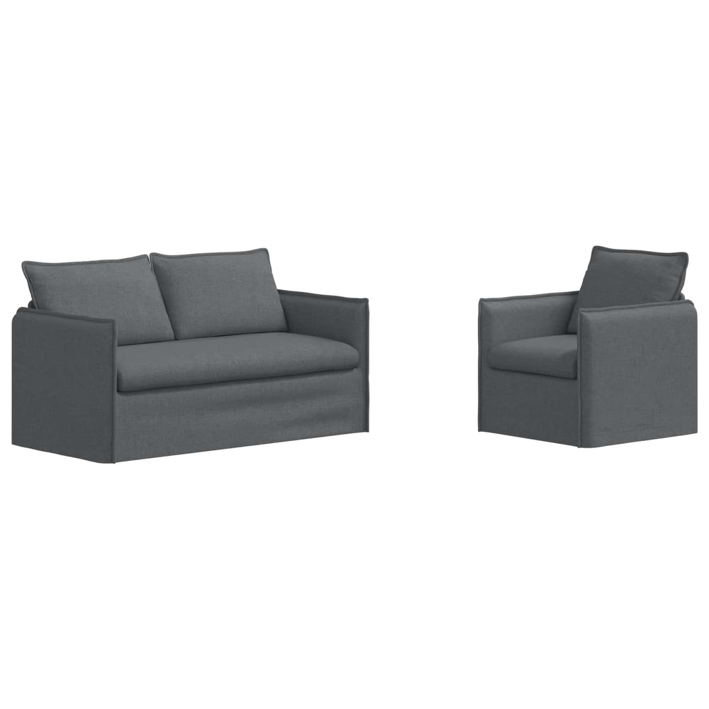 Dunkelgraues 2-teiliges Sofa-Set