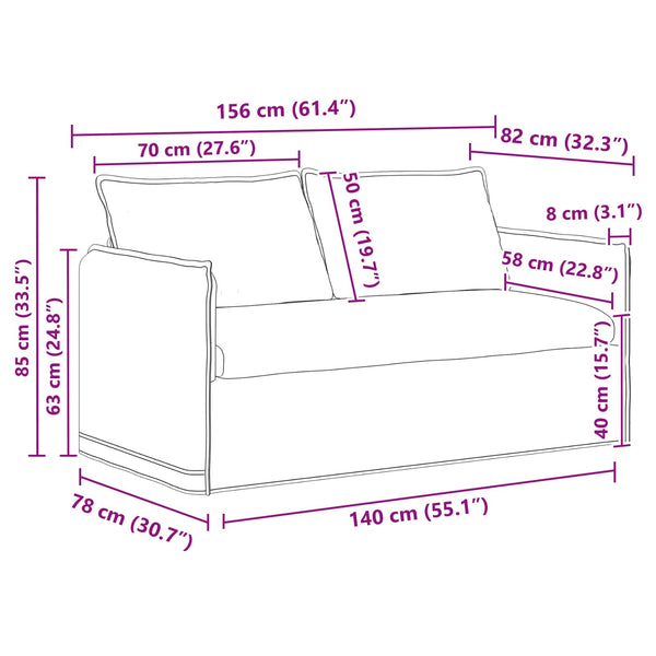 Dunkelgraues 2-teiliges Sofa-Set
