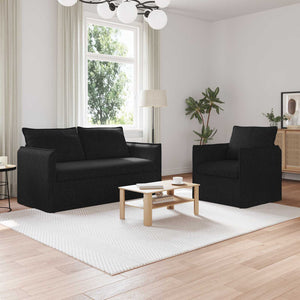 Schwarzes 2-teiliges Sofa-Set
