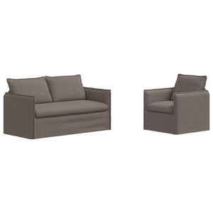 Sofa Set 2-teilig Taupe Stoff