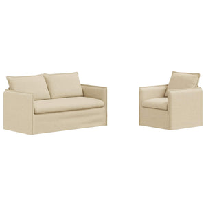 Creme Stoff Sofa Set, 2-teilig