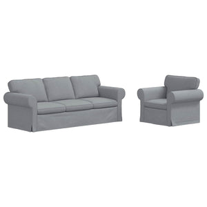 Hellgraues 2-teiliges Sofa-Set