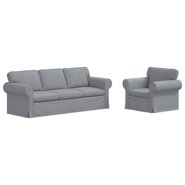 Hellgraues 2-teiliges Sofa-Set