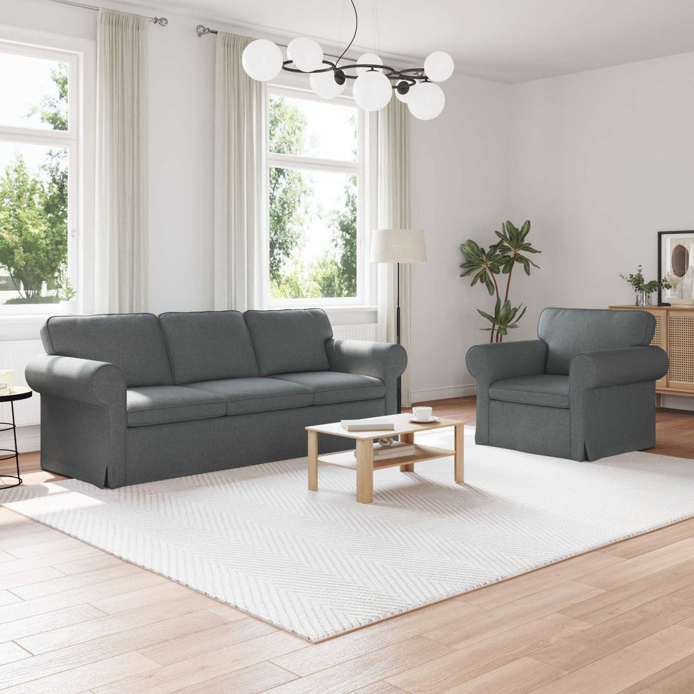 Dunkelgraues 2-teiliges Sofa-Set