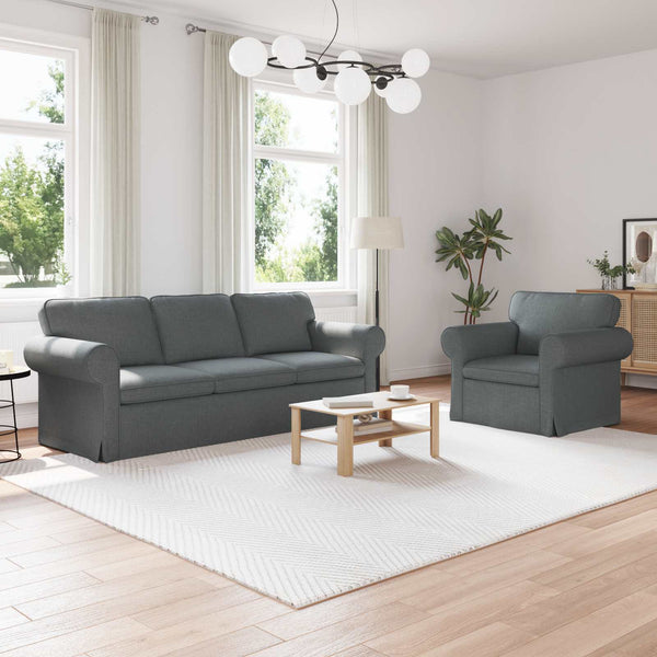 Dunkelgraues 2-teiliges Sofa-Set