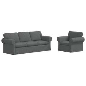 Dunkelgraues 2-teiliges Sofa-Set