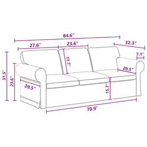 Dunkelgraues 2-teiliges Sofa-Set