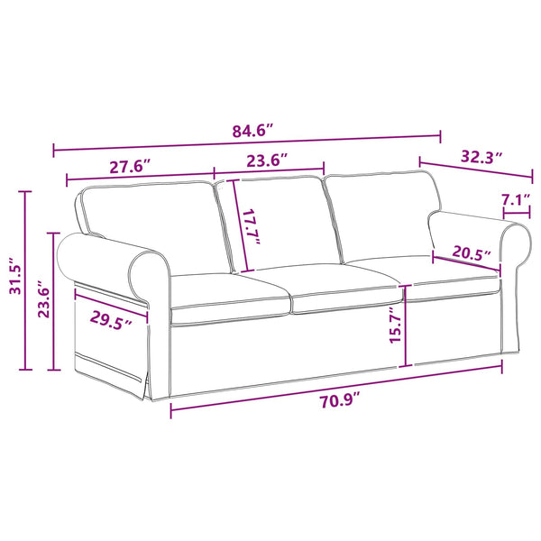 Dunkelgraues 2-teiliges Sofa-Set