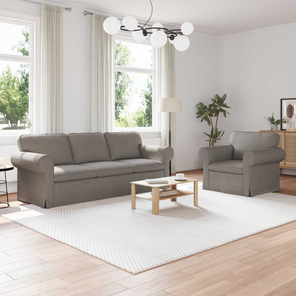 Sofa Set 2-teilig Taupe Stoff
