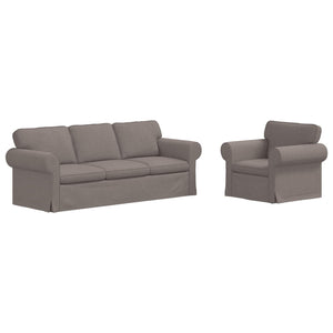 Sofa Set 2-teilig Taupe Stoff