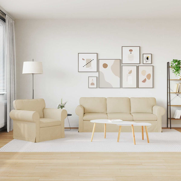 Creme Sofa Set 2-teilig Stoff
