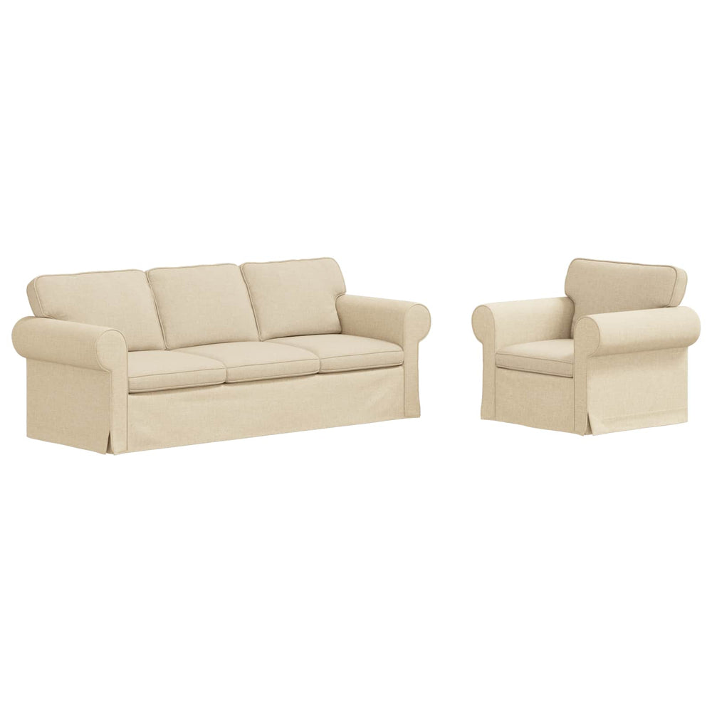 Creme Sofa Set 2-teilig Stoff