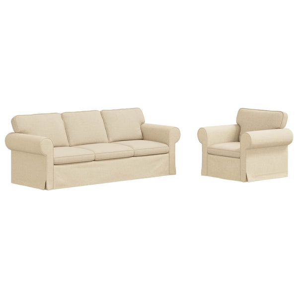 Creme Sofa Set 2-teilig Stoff