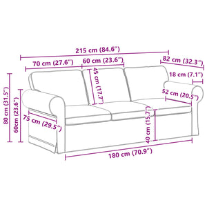 Blaues 2-teiliges Sofa-Set