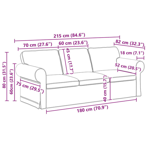 Blaues 2-teiliges Sofa-Set
