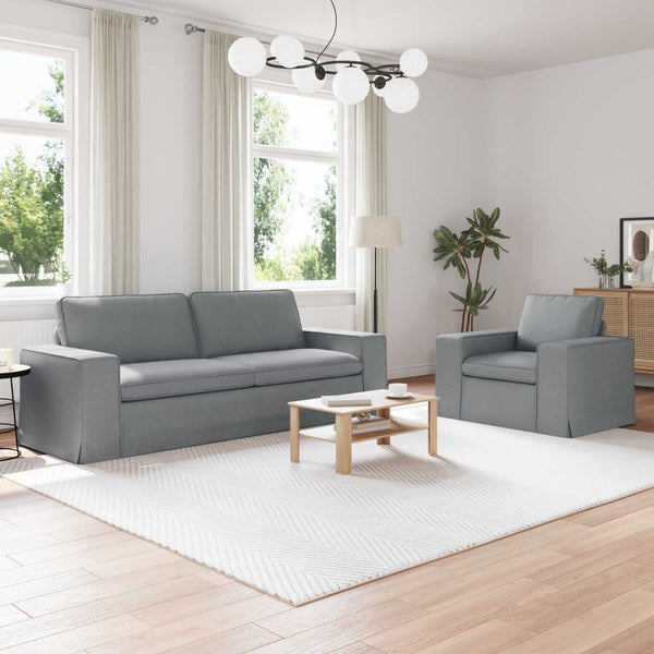 2-teiliges Sofa-Set Hellgrau